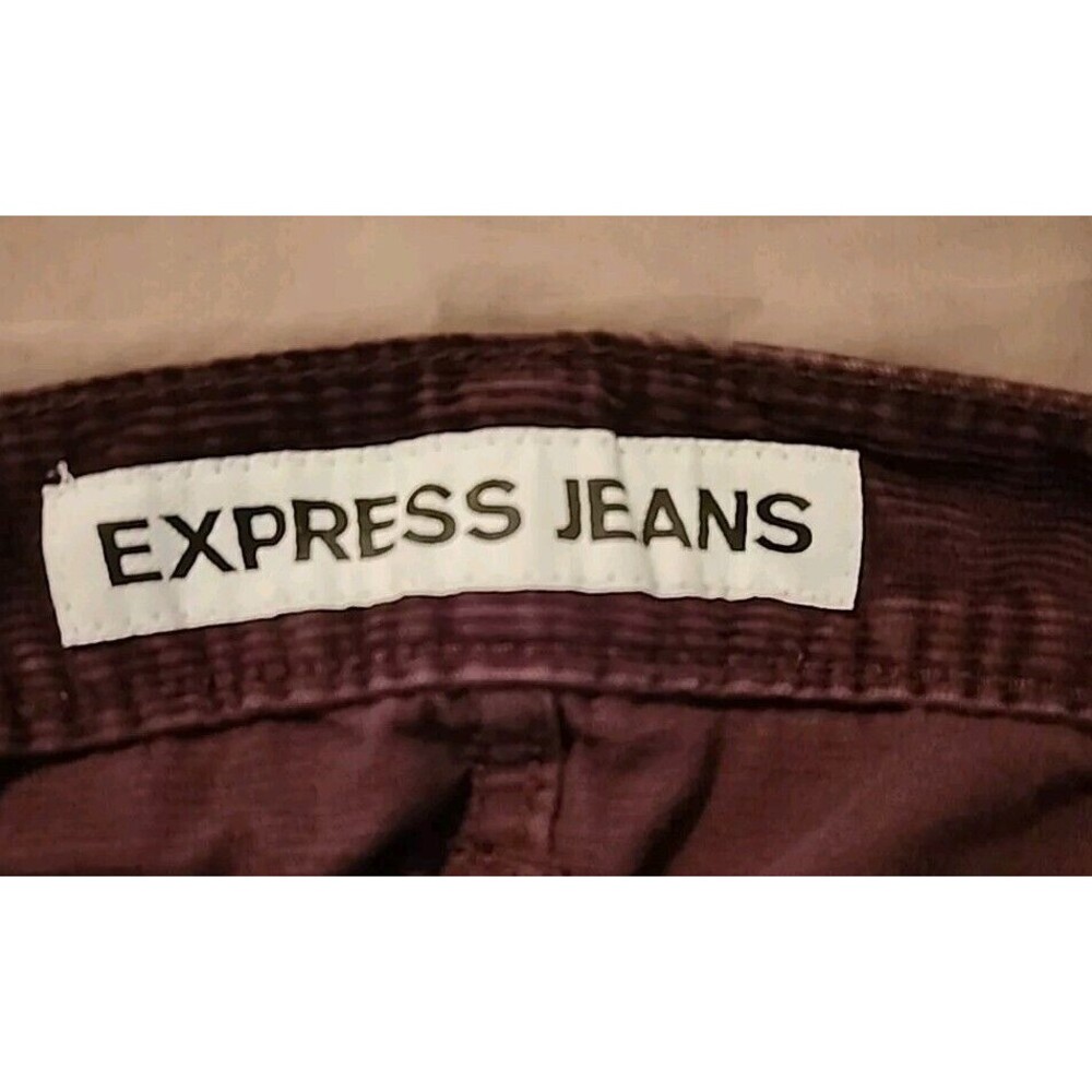 Express Jeans Red Corduroy Rocco Slim Fit Straight Leg Burgundy Pants 30x30 - Picture 3 of 7